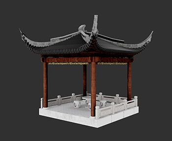 仿古建筑廊架亭廊亭子SketchUp草图大师SU模型下载202307867
