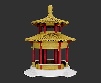 仿古建筑廊架亭廊亭子SketchUp草图大师SU模型下载202307870
