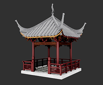 仿古建筑廊架亭廊亭子SketchUp草图大师SU模型下载202307974