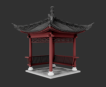 仿古建筑廊架亭廊亭子SketchUp草图大师SU模型下载202307976