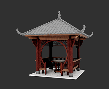 仿古建筑廊架亭廊亭子SketchUp草图大师SU模型下载202307979