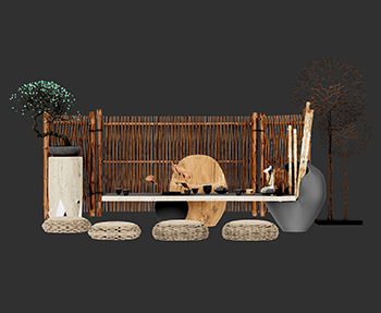 中式园艺小品SketchUp草图大师SU模型下载202307512
