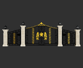 铁艺大门SketchUp草图大师SU模型下载202306821