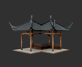 仿古建筑廊架亭廊亭子SketchUp草图大师SU模型下载202307717