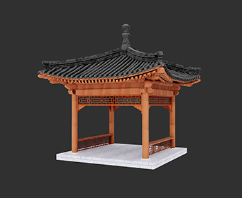 仿古建筑廊架亭廊亭子SketchUp草图大师SU模型下载202307722
