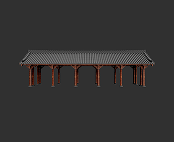 仿古建筑廊架亭廊亭子SketchUp草图大师SU模型下载202307727
