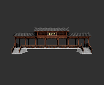 仿古建筑廊架亭廊亭子SketchUp草图大师SU模型下载202307733