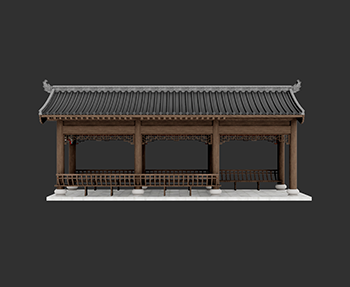 仿古建筑廊架亭廊亭子SketchUp草图大师SU模型下载202307734