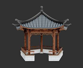 仿古建筑廊架亭廊亭子SketchUp草图大师SU模型下载202307794