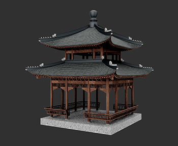 仿古建筑廊架亭廊亭子SketchUp草图大师SU模型下载202307822