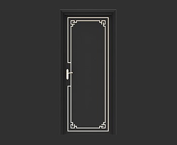 平开门单开门SketchUp草图大师SU模型下载0491