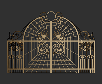 铁艺大门SketchUp草图大师SU模型下载202306840
