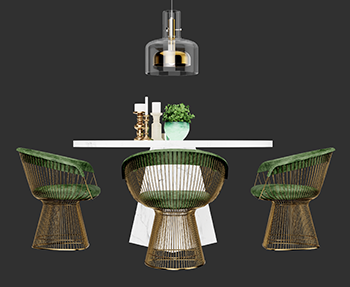 餐桌椅组合家具SketchUp草图大师SU模型下载202305357