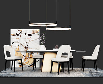 餐桌椅组合家具SketchUp草图大师SU模型下载202305363