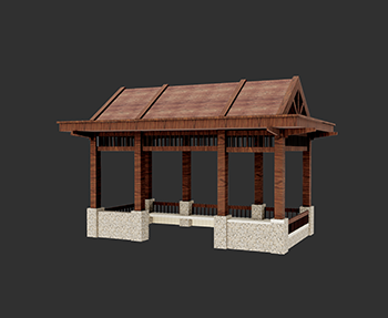 仿古建筑廊架亭廊亭子SketchUp草图大师SU模型下载202307756