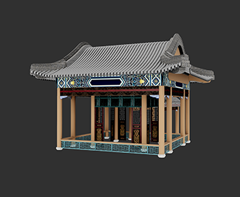 仿古建筑廊架亭廊亭子SketchUp草图大师SU模型下载202307758