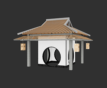 仿古建筑廊架亭廊亭子SketchUp草图大师SU模型下载202307759