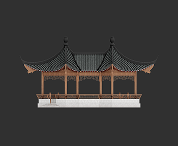 仿古建筑廊架亭廊亭子SketchUp草图大师SU模型下载202307769