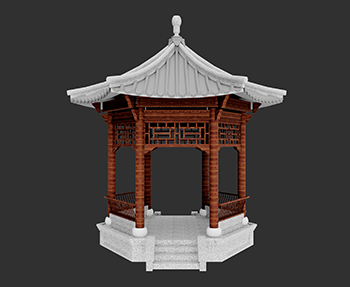 仿古建筑廊架亭廊亭子SketchUp草图大师SU模型下载202307882