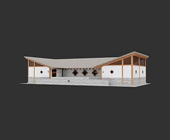 仿古建筑公共卫生间公共厕所SketchUp草图大师SU模型下载202308446
