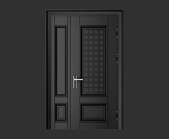 双开门子母门SketchUp草图大师SU模型下载0026