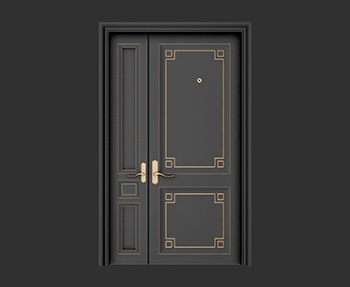 双开门子母门SketchUp草图大师SU模型下载0031