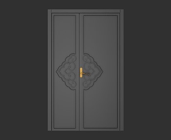 双开门子母门SketchUp草图大师SU模型下载0033