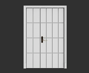 双开门子母门SketchUp草图大师SU模型下载0039