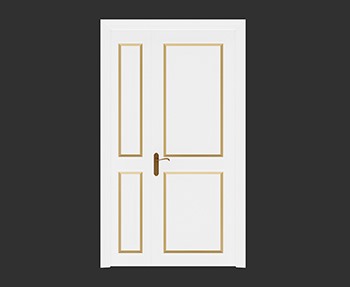 双开门子母门SketchUp草图大师SU模型下载0048