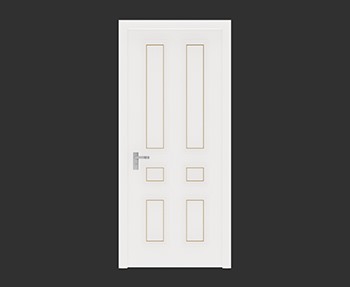 平开门单开门SketchUp草图大师SU模型下载0236
