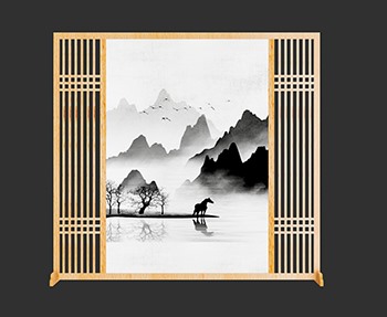 屏风隔断SketchUp草图大师SU模型下载0290