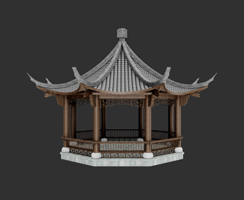 仿古建筑廊架亭廊亭子SketchUp草图大师SU模型下载202307895