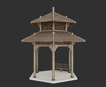 仿古建筑廊架亭廊亭子SketchUp草图大师SU模型下载202307919