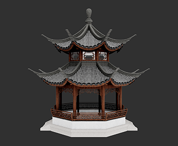 仿古建筑廊架亭廊亭子SketchUp草图大师SU模型下载202307924