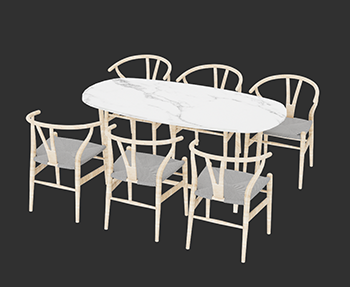 餐桌椅SketchUp草图大师SU模型下载202304717