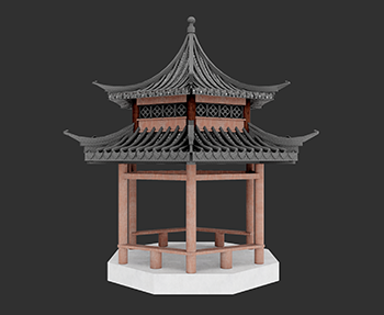 仿古建筑廊架亭廊亭子SketchUp草图大师SU模型下载202307927