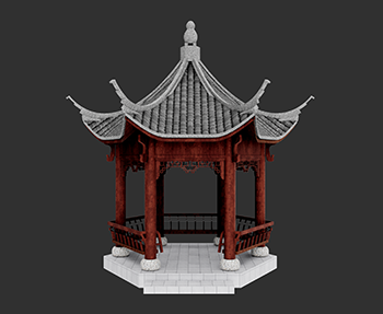 仿古建筑廊架亭廊亭子SketchUp草图大师SU模型下载202307935