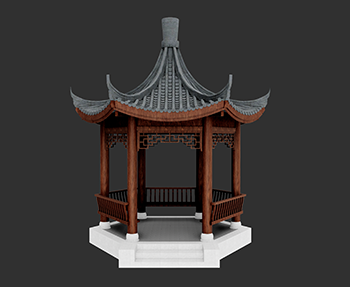 仿古建筑廊架亭廊亭子SketchUp草图大师SU模型下载202307941