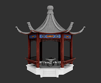 仿古建筑廊架亭廊亭子SketchUp草图大师SU模型下载202307943