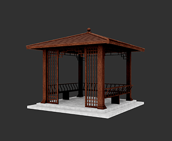 仿古建筑廊架亭廊亭子SketchUp草图大师SU模型下载202307946