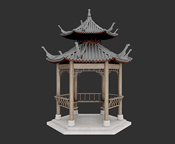 仿古建筑廊架亭廊亭子SketchUp草图大师SU模型下载202307947
