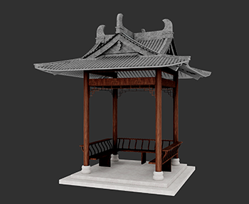 仿古建筑廊架亭廊亭子SketchUp草图大师SU模型下载202307949