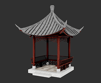 仿古建筑廊架亭廊亭子SketchUp草图大师SU模型下载202307950