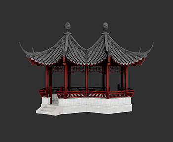 仿古建筑廊架亭廊亭子SketchUp草图大师SU模型下载202307951
