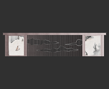 新中式景墙围墙SketchUp草图大师SU模型下载202307285