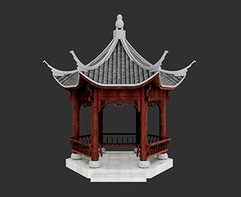 仿古建筑廊架亭廊亭子SketchUp草图大师SU模型下载202307956