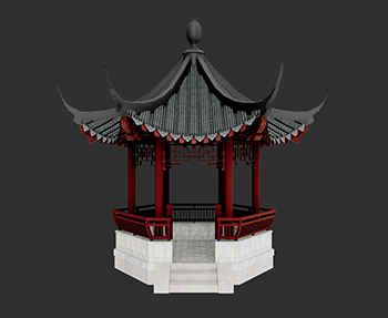 仿古建筑廊架亭廊亭子SketchUp草图大师SU模型下载202307960