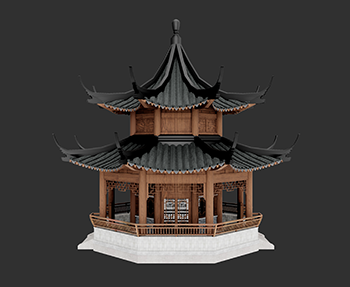 仿古建筑廊架亭廊亭子SketchUp草图大师SU模型下载202307963