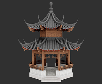 仿古建筑廊架亭廊亭子SketchUp草图大师SU模型下载202307967