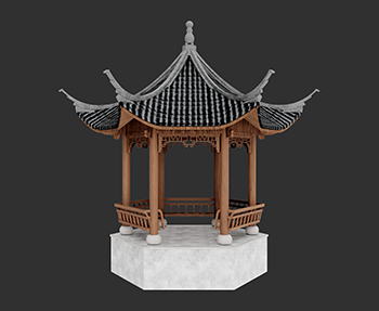 仿古建筑廊架亭廊亭子SketchUp草图大师SU模型下载202307968